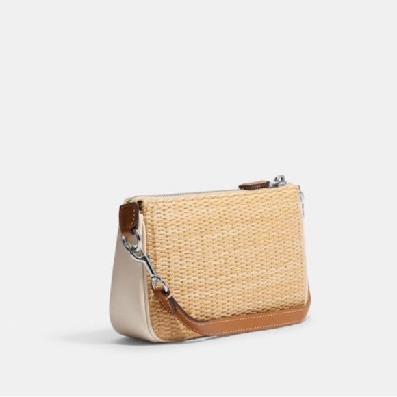 New Coach Nolita 19 with Floral Embroidery in Straw & Smooth Leather - Picture 7 of 10